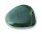 polished green Nephrite (Jade) gemstone on white