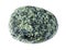 polished green Serpentine gemstone on white