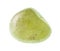 polished grossular (green garnet) gem stone cutout