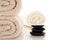 Polished Hot Massage Stones Cairn and Bath Towels