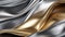 Polished Metal Blanket Satin Material Background In Silver And Gold