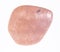 polished morganite ( pink beryl) gem on white