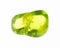 polished olivine ( peridot) gem on white