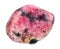 Polished pink rhodonite gemstone isolated