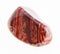 polished red brecciated jasper gemstone on white