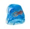 polished shattuckite gemstone cutout on white