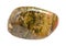 polished Unakite gemstone isolated on white