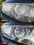 Polishing the optics of car headlamps. Effect Before and after