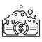 Politic money wash icon, outline style