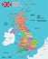 Political and administrative vector map of Great Britain