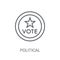 Political american elections publicity badge icon. Trendy Politi