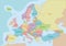 Political blank Europe Map vector illustration.