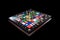 Political board intellectual game chess with country flags. Hobbies and mind development. AI generated.