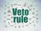 Political concept: Veto Rule on Digital Data Paper background