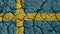 Political Crisis: Mud Cracks With Sweden Flag