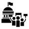 Political election meeting icon, simple style