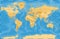 Political Golden Blue World Map Vector