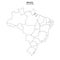 Political map of Brazil on white background
