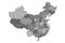 Political map of chinese provinces. Grey vector illustration