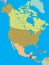 Political map of North America