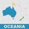 Political Map of Oceania. Flat vector