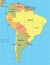 Political map of South America