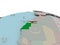 Political map of Western Sahara on globe with flag