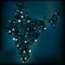 Political night map of India with lights