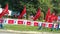 Political party flags waving along the roundabout in Ampang, compete in the 2023 during Malaysia State election.