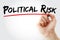 Political risk - possibility that your business could suffer because of instability or political changes in a country, text