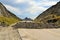 Political Road Block of rock and debris in Bolivia