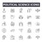 Political science line icons, signs, vector set, linear concept, outline illustration