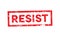 Political Slogan Resist Stamped on White Illustration