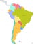 Political South America Map vector illustration isolated on whit