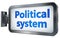 Political system on billboard background