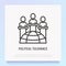 Political tolerance thin line icon: different consignments are respect each other. Modern vector illustration