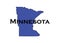 Politically liberal blue state of Minnesota with a map outline.