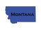 Politically liberal blue state of Montana with a map outline.