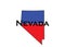 Politically split state of Nevada with half red and blue.