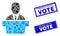 Politician Mosaic and Distress Rectangle Presidential Election Vote Stamp Seals