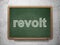 Politics concept: Revolt on chalkboard background