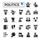 Politics glyph design icon set.