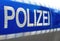 Polizei sign on a german police car