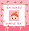 Polka dot clothes ribbon girl text box