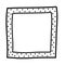 Polka dot dotted square frame. Black and white design element for decoration. Simple doodle border copy space