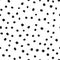 Polka dot hand drawn seamless background. Polkadot snowflakr black irregular point motif