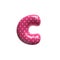 Polka dot letter C - Lowercase 3d pink retro font - Suitable for Fashion, retro design or decoration related subjects