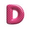 Polka dot letter D - Capital 3d pink retro font - suitable for Fashion, retro design or decoration related subjects