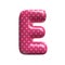 Polka dot letter E - Capital 3d pink retro font - suitable for Fashion, retro design or decoration related subjects