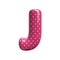 Polka dot letter J - Uppercase 3d pink retro font - suitable for Fashion, retro design or decoration related subjects